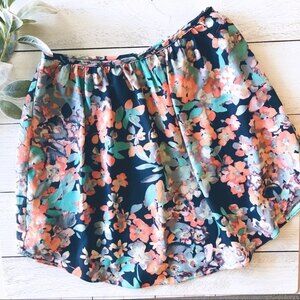 LC Lauren Conrad XS Floral Navy Blue Pink Skirt